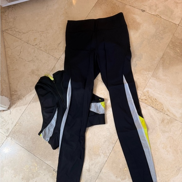 Alala Black and Neon Yellow Leggings - Picture 6 of 6